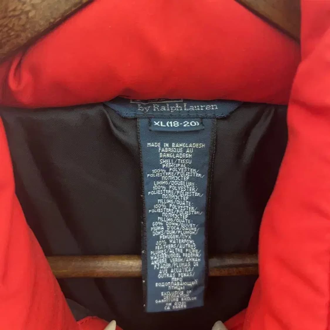 폴로 랄프로렌 빈티지 레트로레드 푸퍼 패딩 점퍼 XL C08328 상품이미지5
