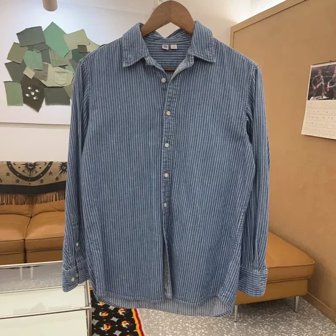 유니클로 U 르메르 레트로 빈티지 스트라이프 셔츠 S C08325 상품이미지3