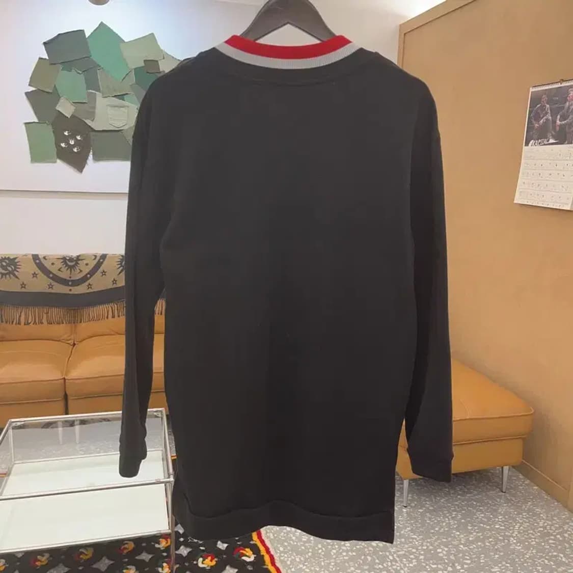 리복 클래식 레트로 배색 브이넥 롱 맨투맨 L C08345 상품이미지4