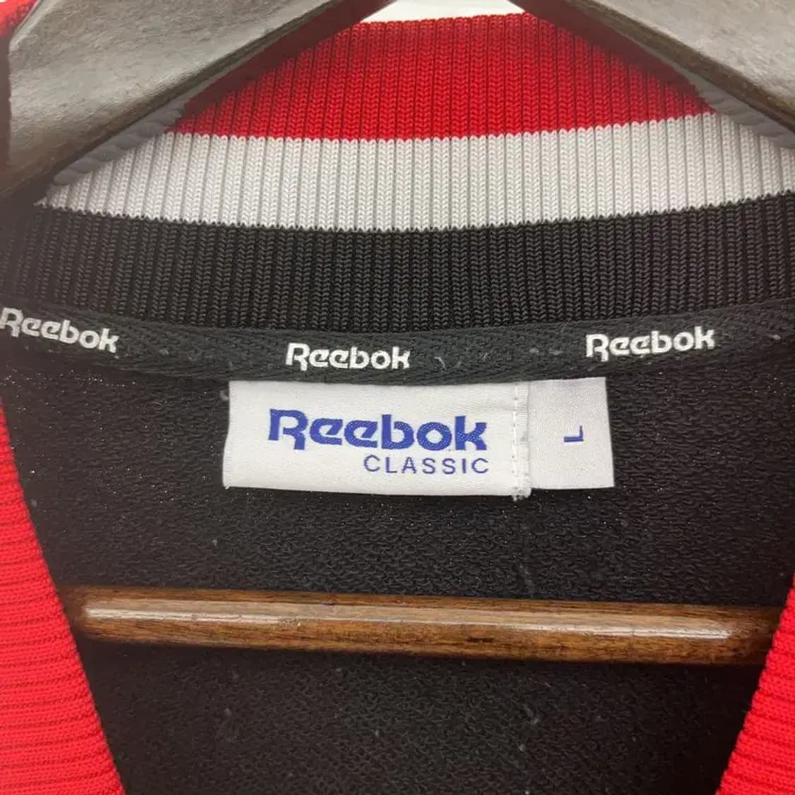 리복 클래식 레트로 배색 브이넥 롱 맨투맨 L C08345 상품이미지5