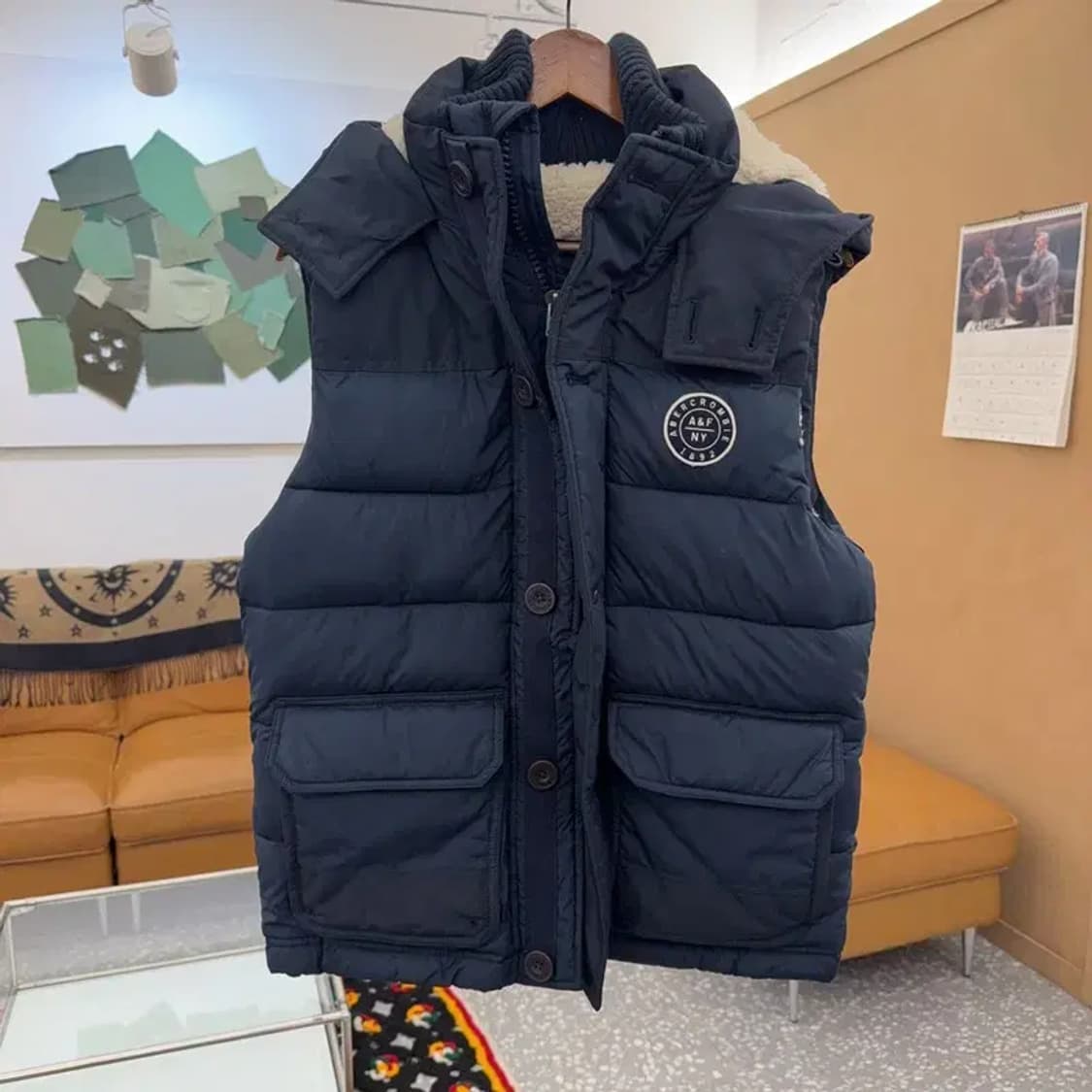 아베크롬비 올드스쿨 모던캐주얼 양털 패딩 조끼 S C08366 상품이미지3