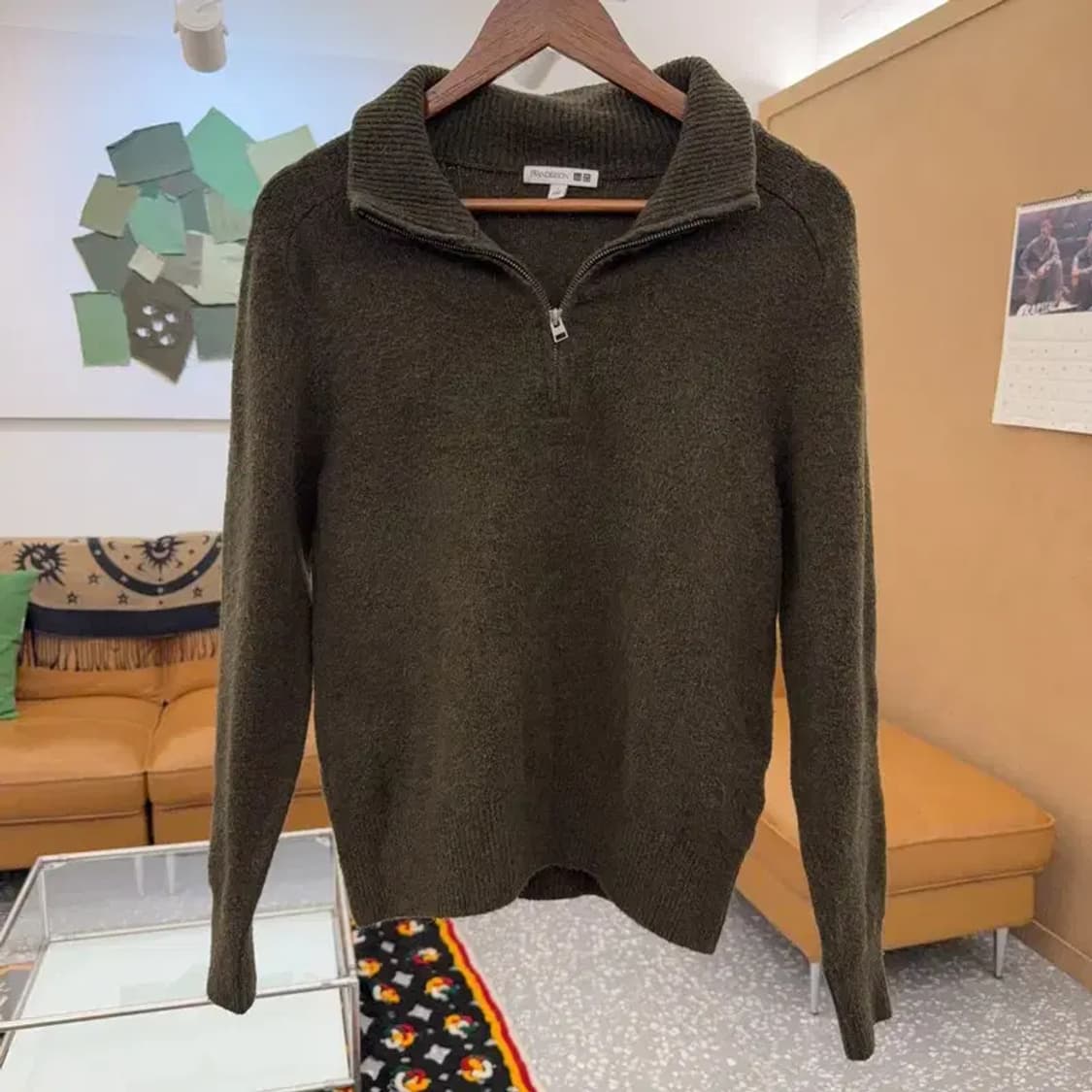 유니클로 X JW앤더슨 수플레얀 반집업 울혼방 니트 S C08370 상품이미지3