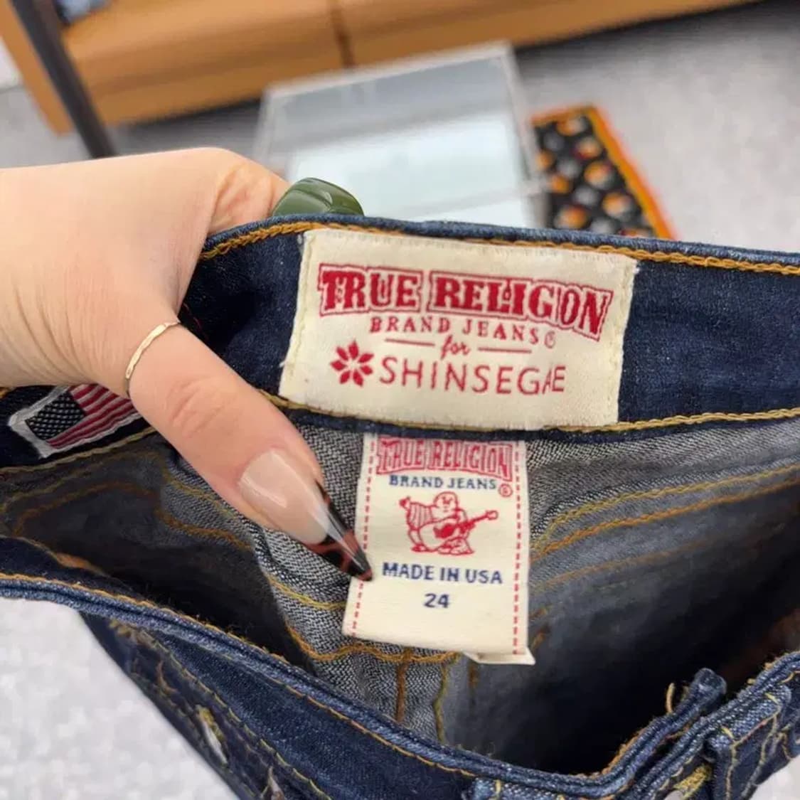 트루릴리전 조이 빈티지 진청 워싱 데님팬츠 24인치 C08390 상품이미지4