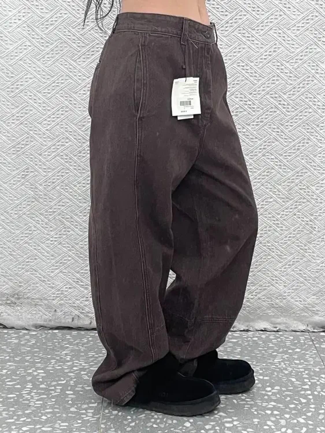 비슬로우 세미 와이드 커브드진 브라운 데님팬츠 34인치 C08395 상품이미지2