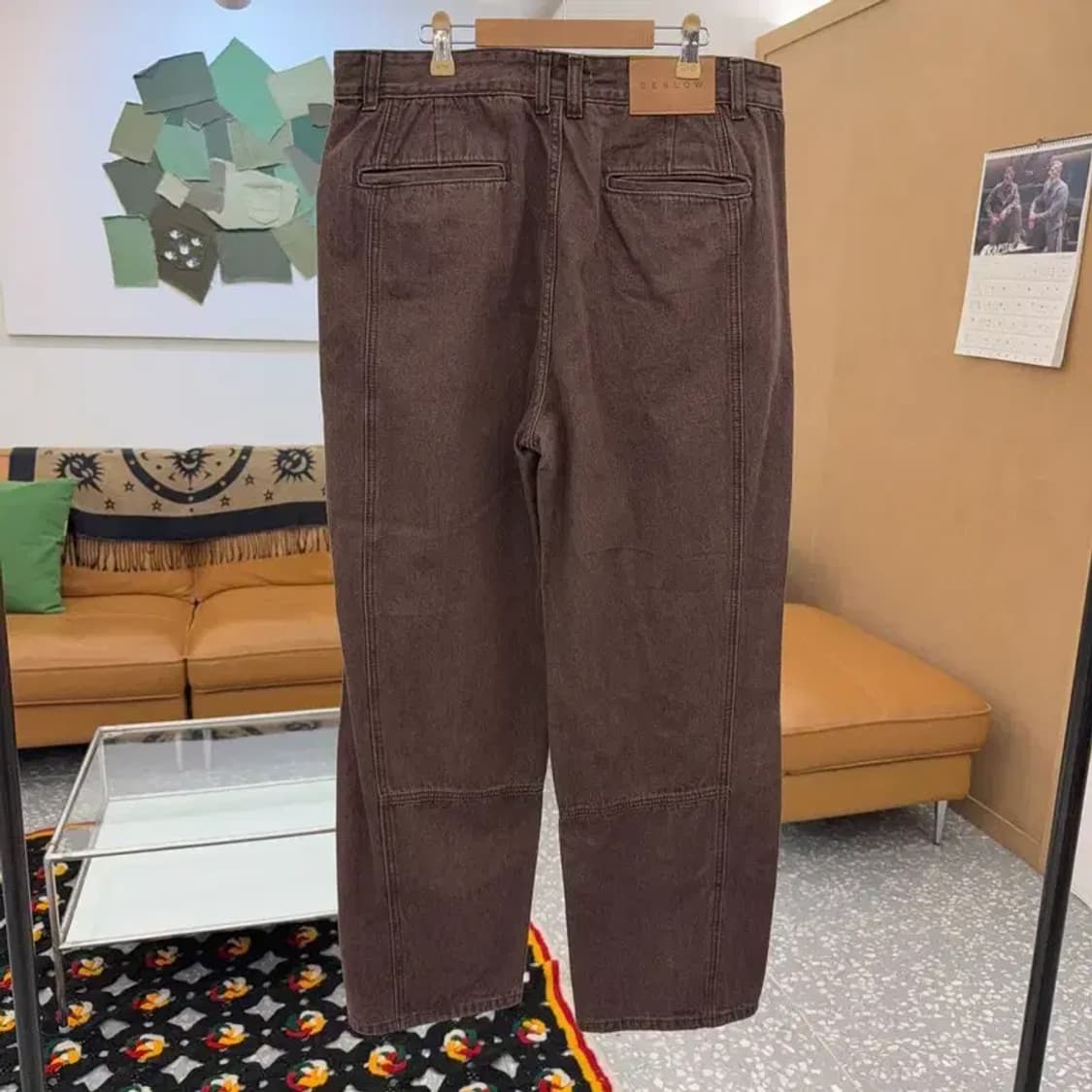 비슬로우 세미 와이드 커브드진 브라운 데님팬츠 34인치 C08395 상품이미지4