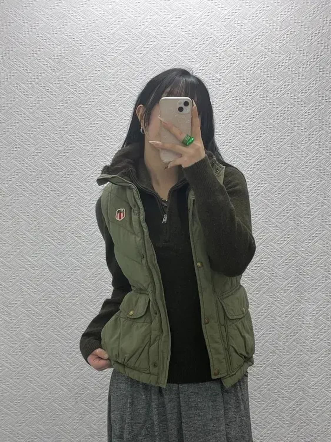 폴로 랄프로렌 빈티지 레트로 올리브카키 패딩조끼 XS C08369 상품이미지1