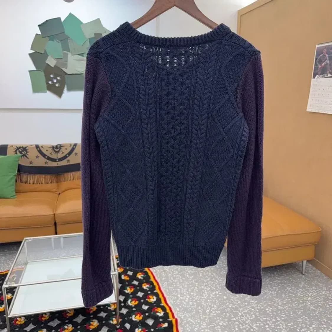 유니클로X JW앤더슨 모던캐주얼 울혼방 꽈배기 니트 L C08371 상품이미지4