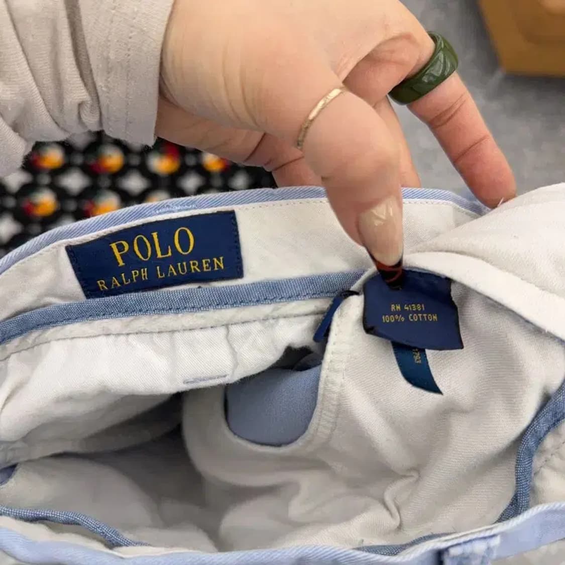 폴로 랄프로렌 Y2K 연하늘 빅사이즈 면바지 38인치 C08394 상품이미지5
