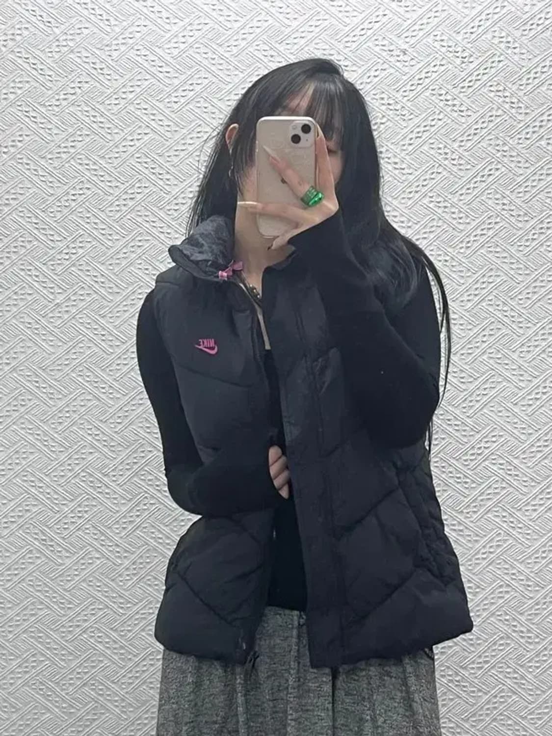 나이키 빈티지 캐주얼 포인트 핑크로고 패딩 조끼 L C08385 상품이미지2