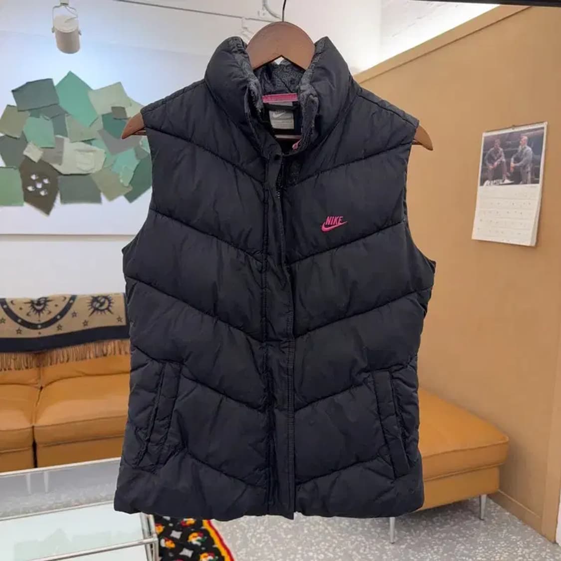 나이키 빈티지 캐주얼 포인트 핑크로고 패딩 조끼 L C08385 상품이미지3