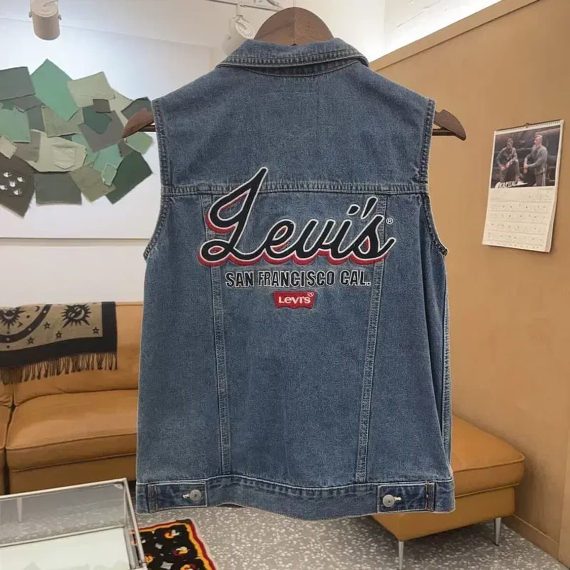 리바이스 올드스쿨 레트로 빈티지 데님 조끼 L C08398 상품이미지4