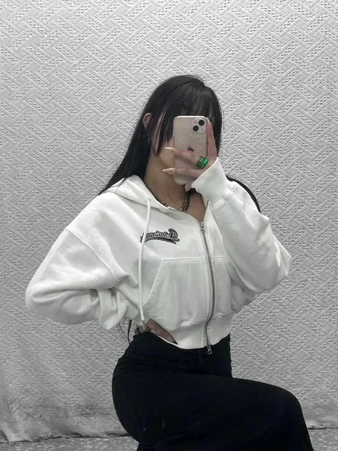 본투윈 올드스쿨 키치 빈티지 백로고 후드집업 F C08402 상품이미지2