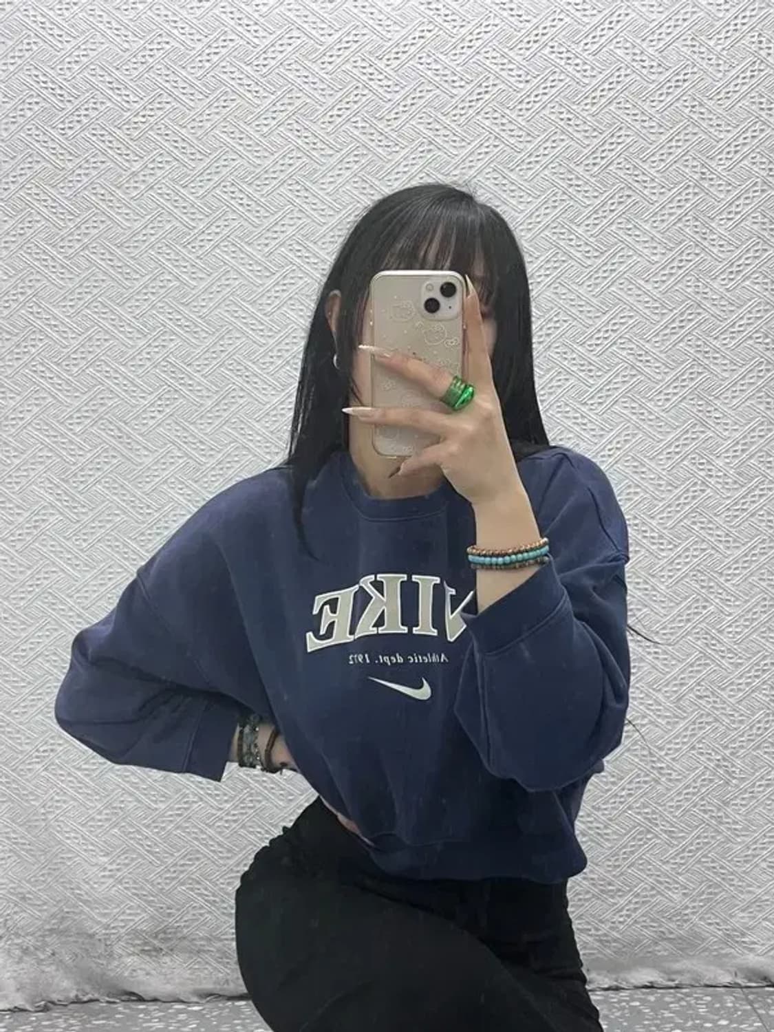 나이키 올드스쿨 빅로고 크롭 약기모 맨투맨 M C08417 상품이미지1