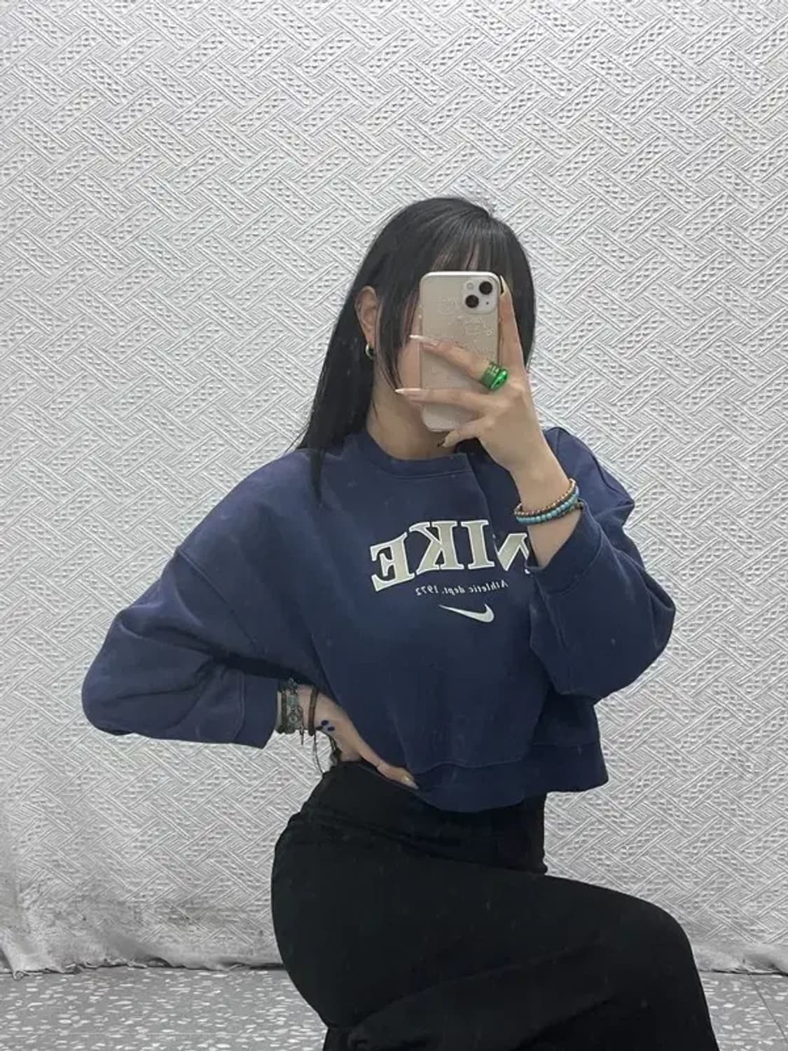 나이키 올드스쿨 빅로고 크롭 약기모 맨투맨 M C08417 상품이미지2