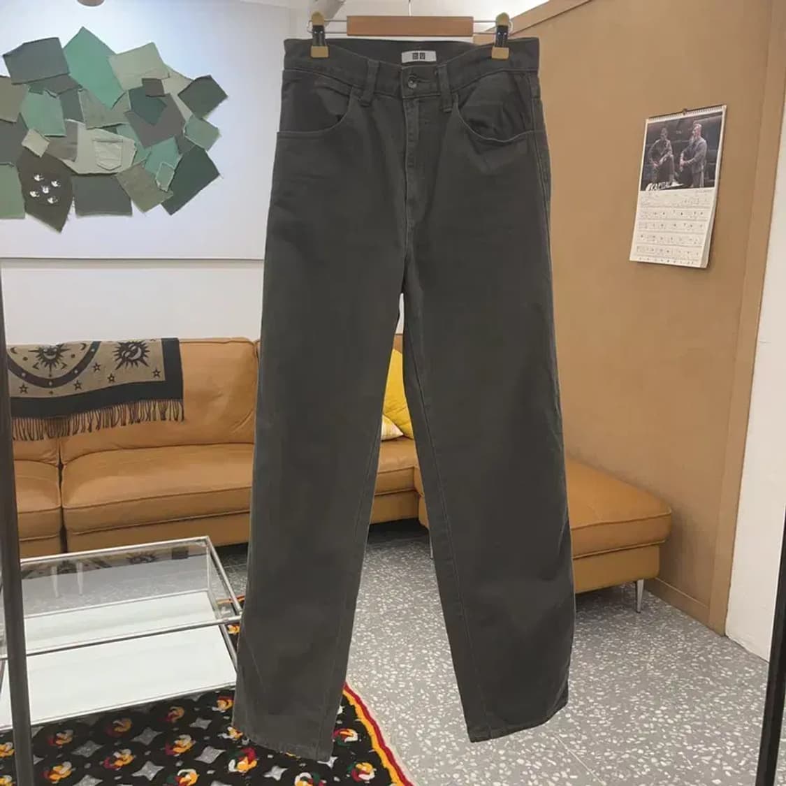 유니클로 U 모던캐주얼 하이웨스트 코튼팬츠 면바지 24인치 C08424 상품이미지3