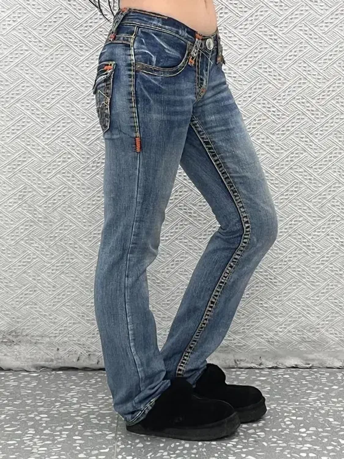 트루릴리전 조이슈퍼티 올드스쿨 Y2K 키치 데님팬츠 27인치 C08421 상품이미지2