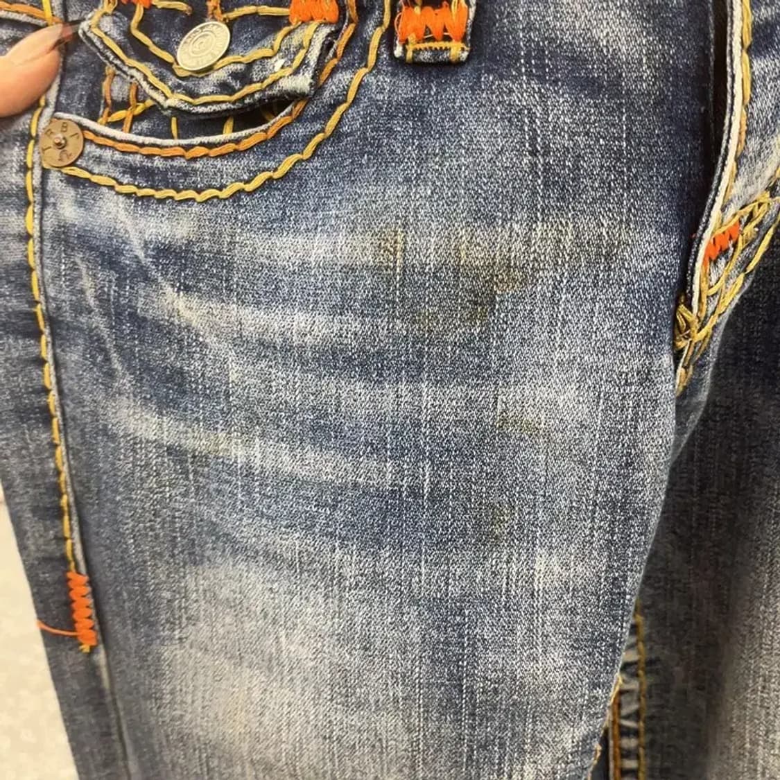 트루릴리전 조이슈퍼티 올드스쿨 Y2K 키치 데님팬츠 27인치 C08421 상품이미지6