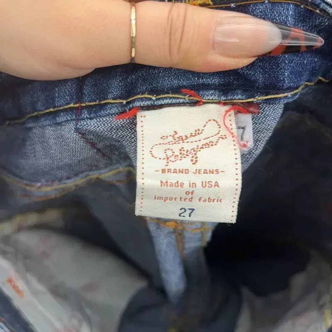 트루릴리전 조이슈퍼티 올드스쿨 Y2K 키치 데님팬츠 27인치 C08421 상품이미지7