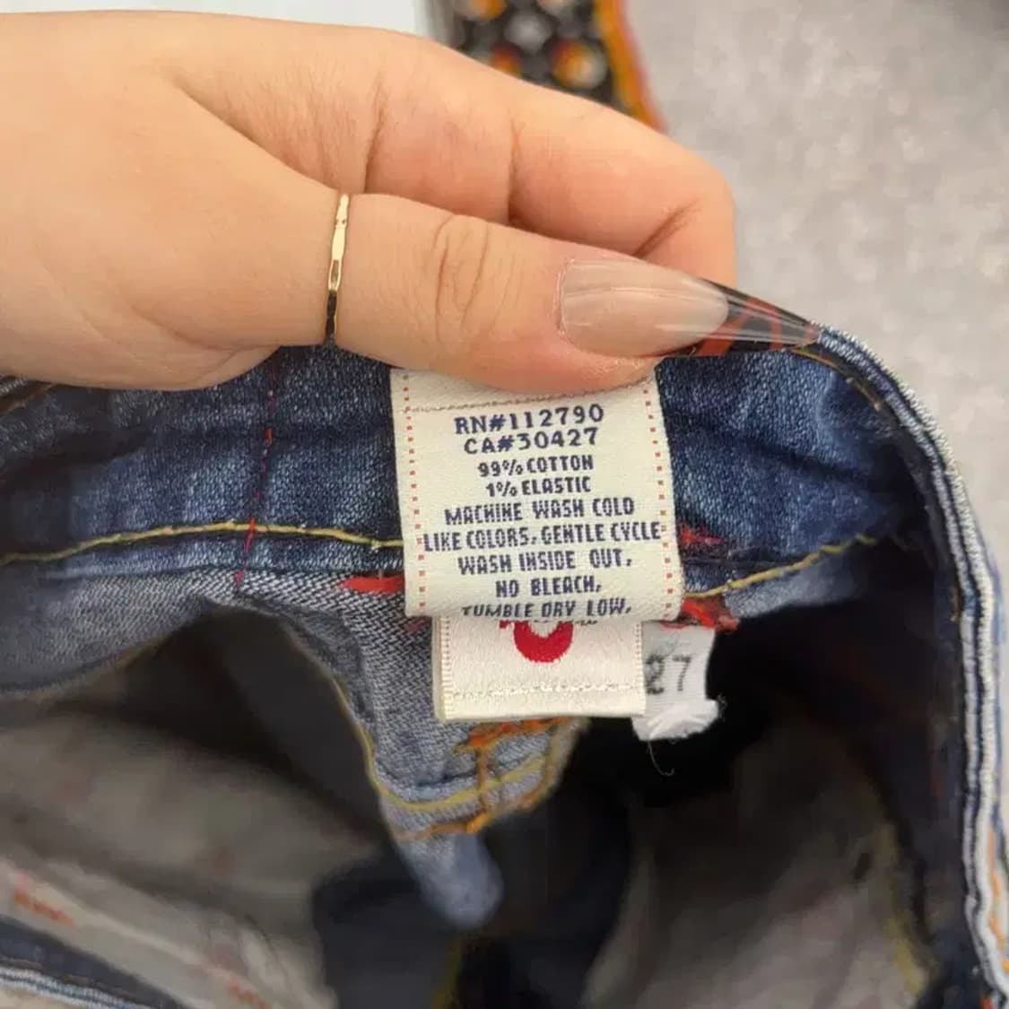 트루릴리전 조이슈퍼티 올드스쿨 Y2K 키치 데님팬츠 27인치 C08421 상품이미지8