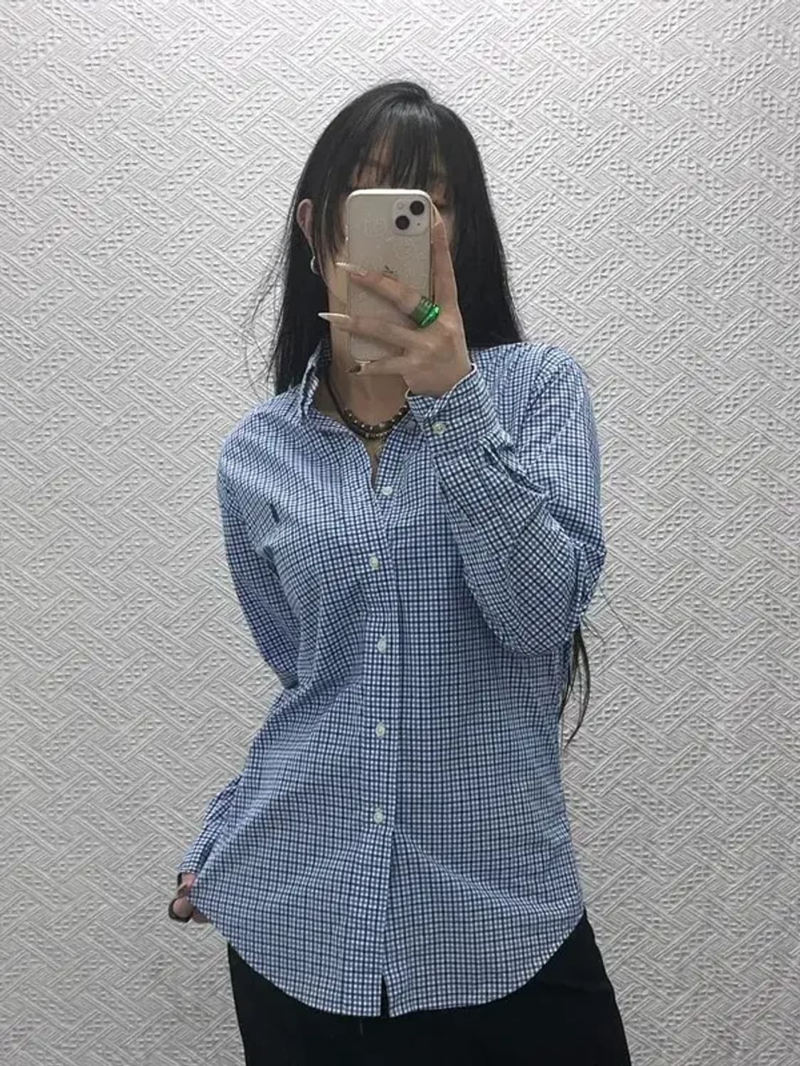 폴로 랄프로렌 컨트리 레트로 블루 체크 셔츠 S C08406 상품이미지1