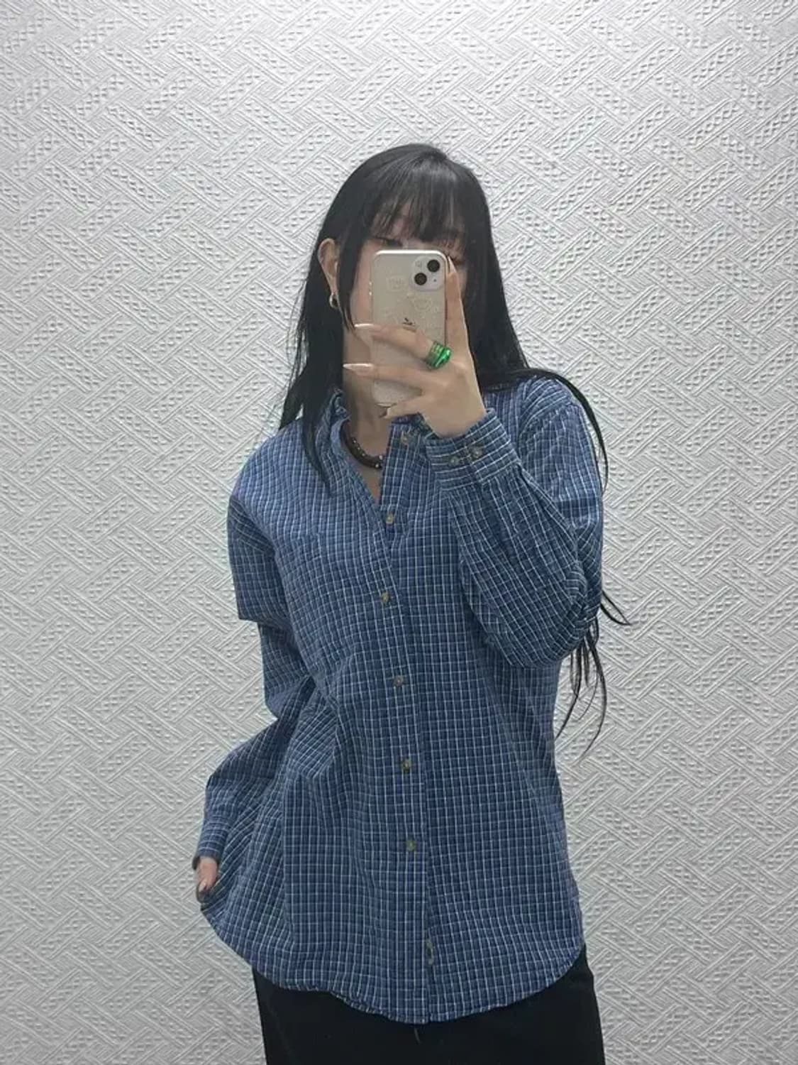 타미힐피거 올드스쿨 하이틴 월계수로고 체크 셔츠 L C08410 상품이미지1