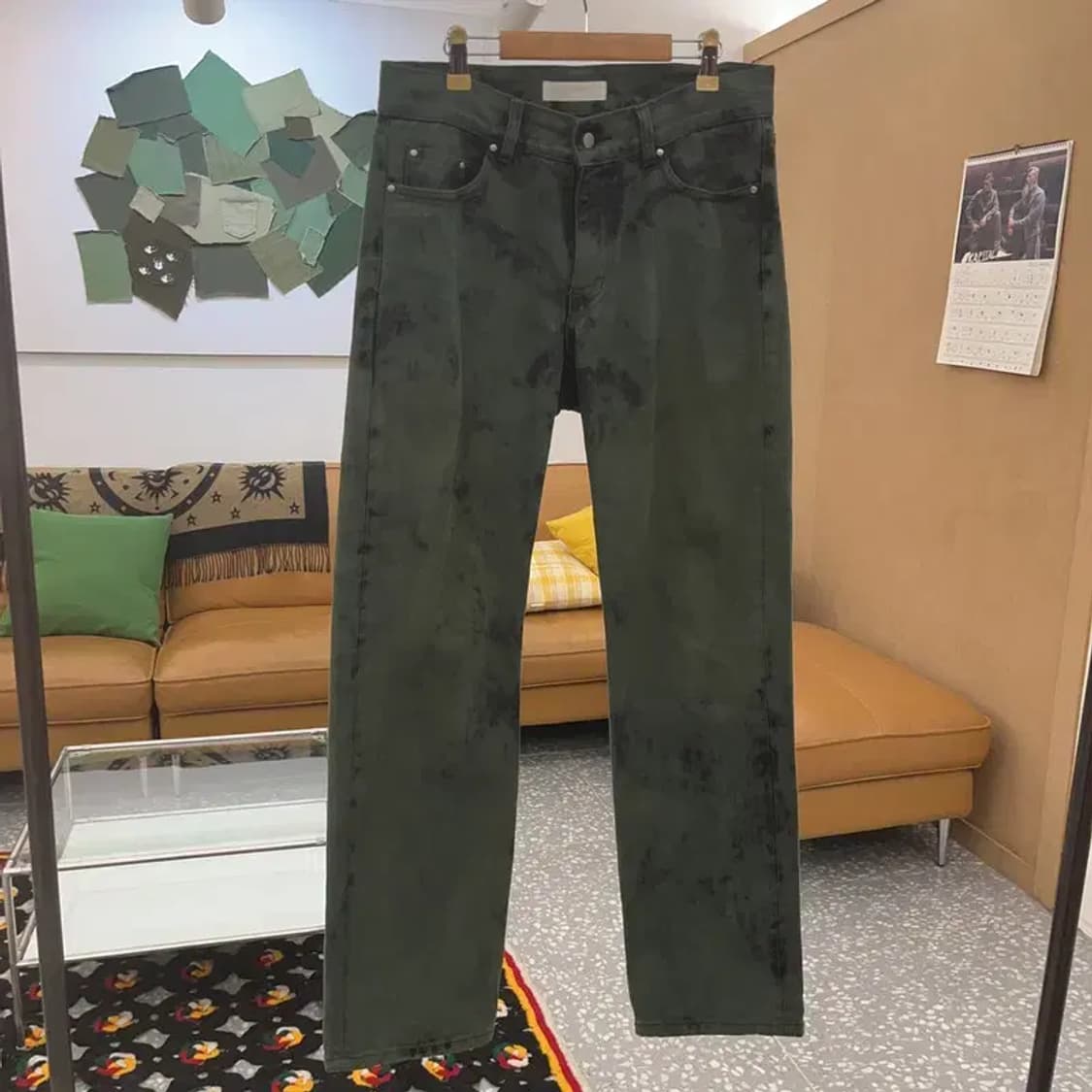 친다운 그런지 아메카지 타이다이 딥그린 데님팬츠 S/M C08465 상품이미지3
