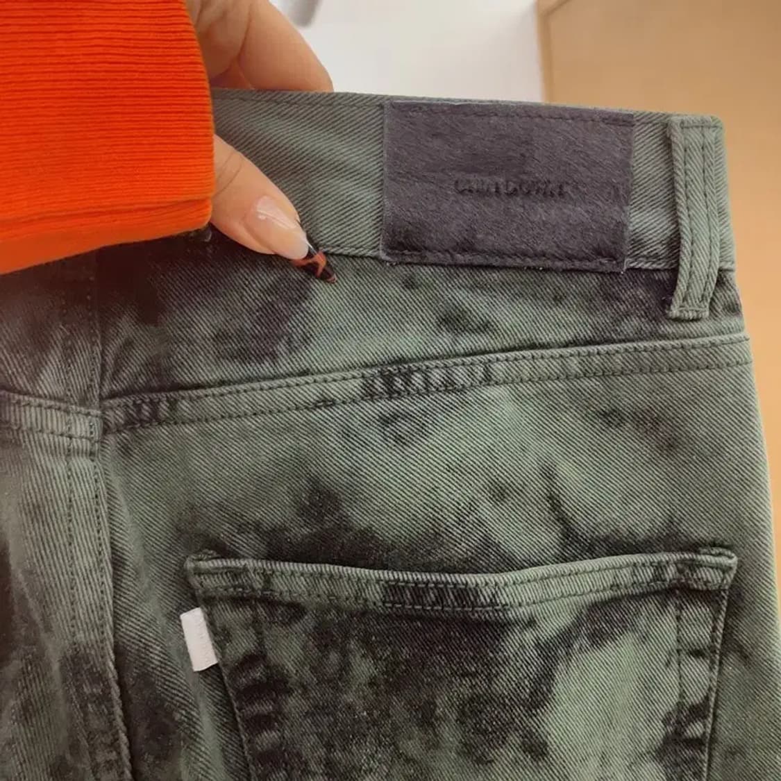 친다운 그런지 아메카지 타이다이 딥그린 데님팬츠 S/M C08465 상품이미지5