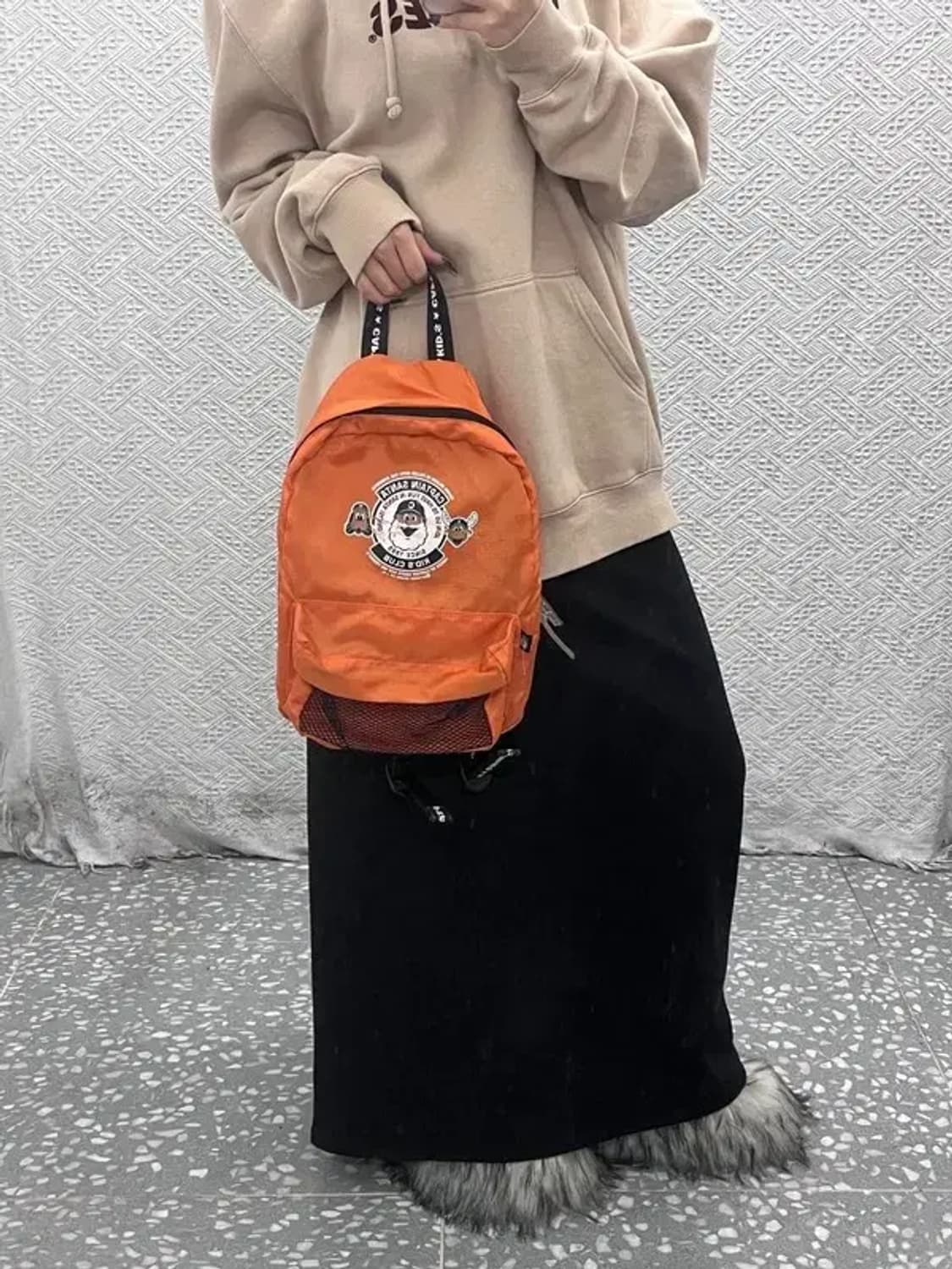 캡틴 산타 Y2K 올드스쿨 오렌지 프린팅 백팩 C08472 상품이미지2