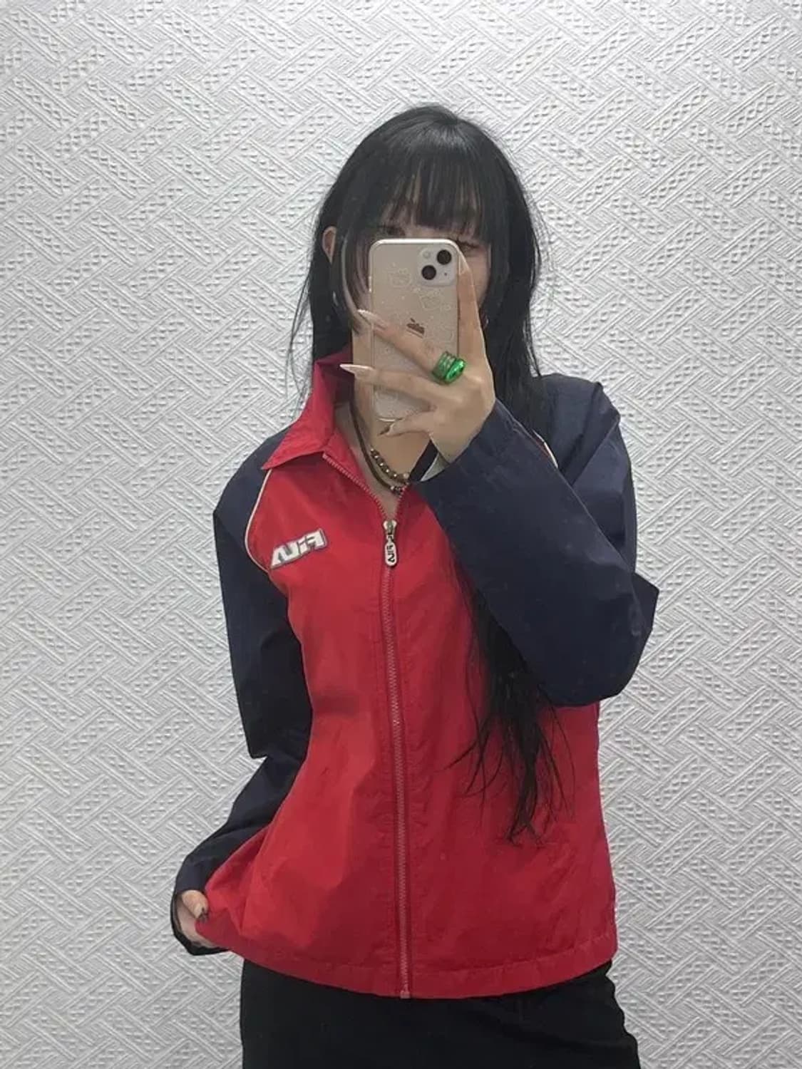 휠라 올드스쿨 스윙톱 레트로 키치로고 바람막이 M C08449 상품이미지1