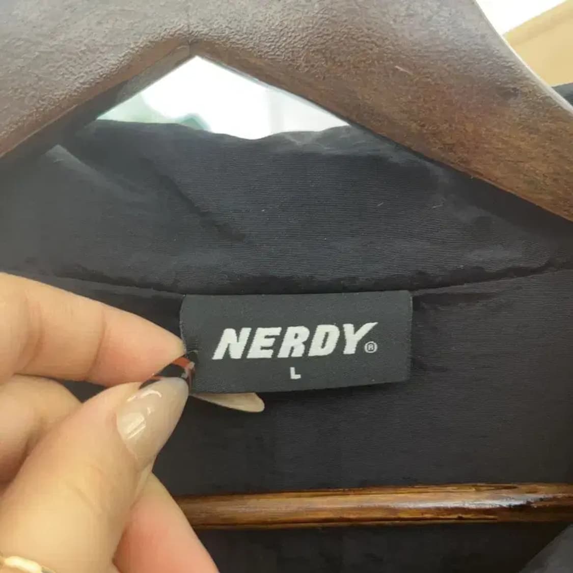 널디 올드스쿨 레트로 키치 슬리브로고 바람막이 자켓 L C08453 상품이미지5