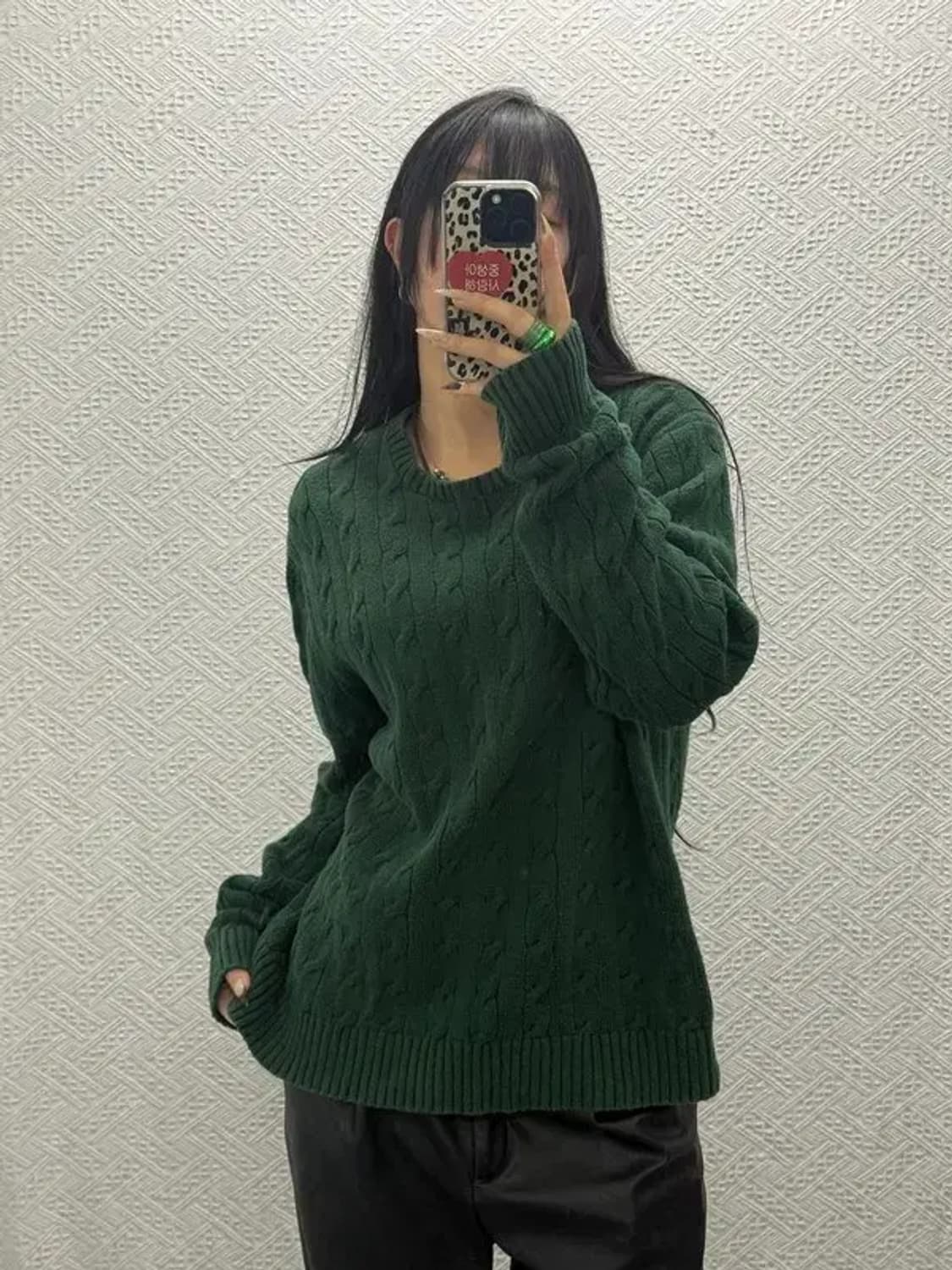 폴로 랄프로렌 빈티지 딥그린 꽈배기 케이블 니트 XL C08485 상품이미지1