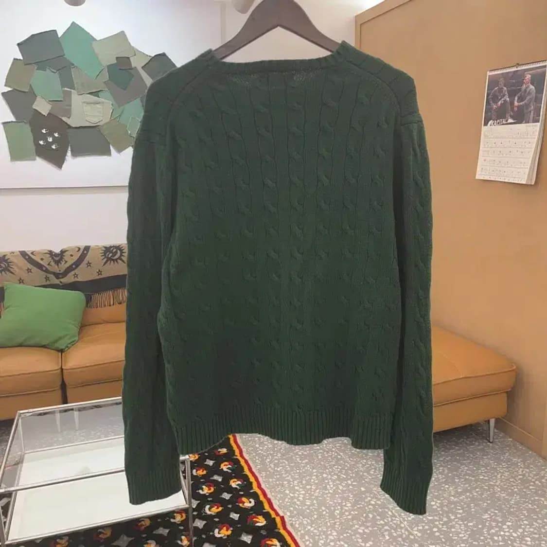 폴로 랄프로렌 빈티지 딥그린 꽈배기 케이블 니트 XL C08485 상품이미지4