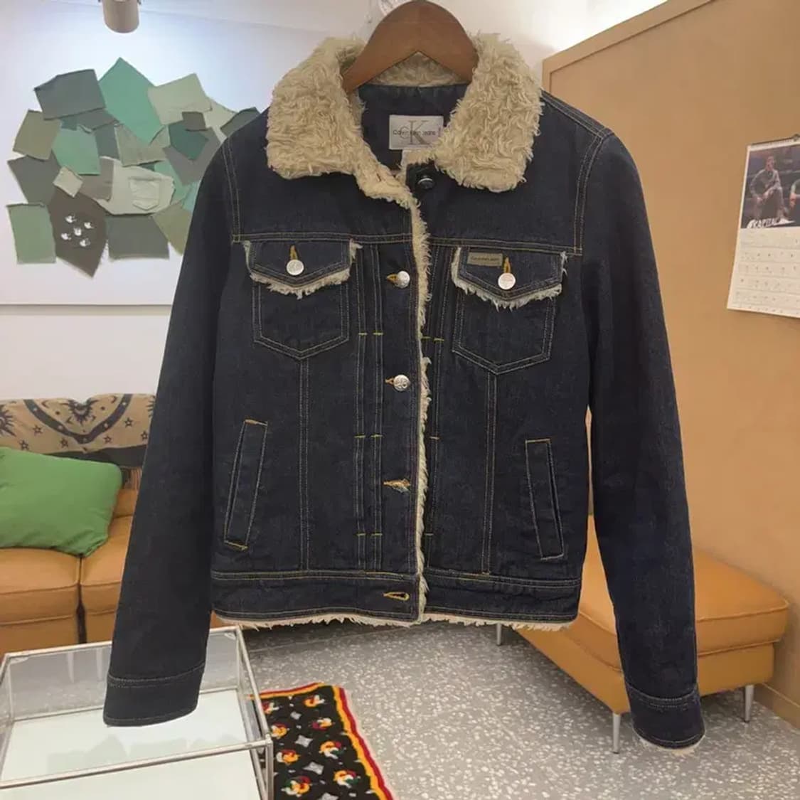 캘빈클라인 슬림핏 쉐르파 데님 양털 자켓 S C08501 상품이미지3