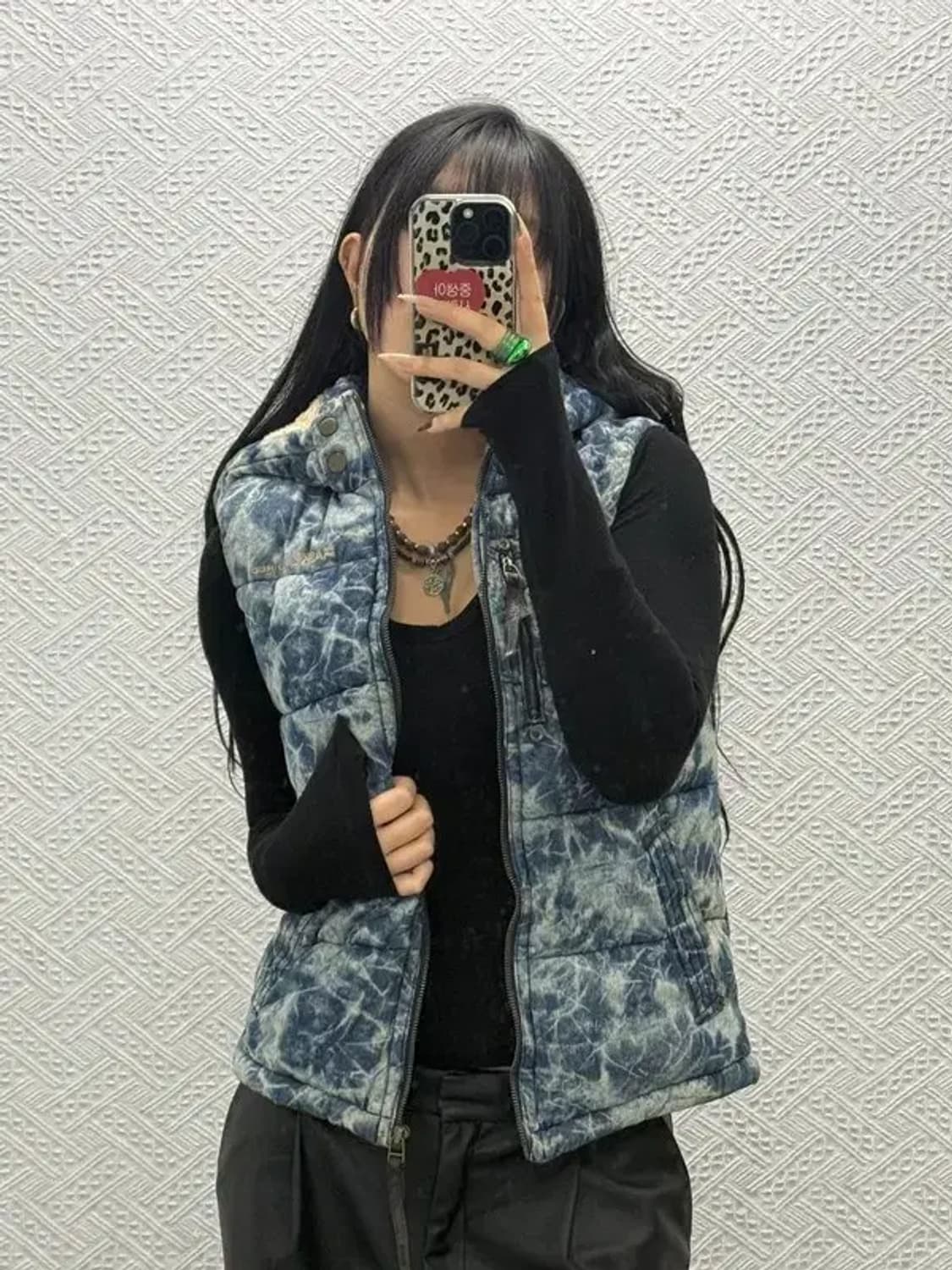 ASK 그런지 아메카지 타이다이 워싱 패딩 조끼 S C08503 상품이미지1