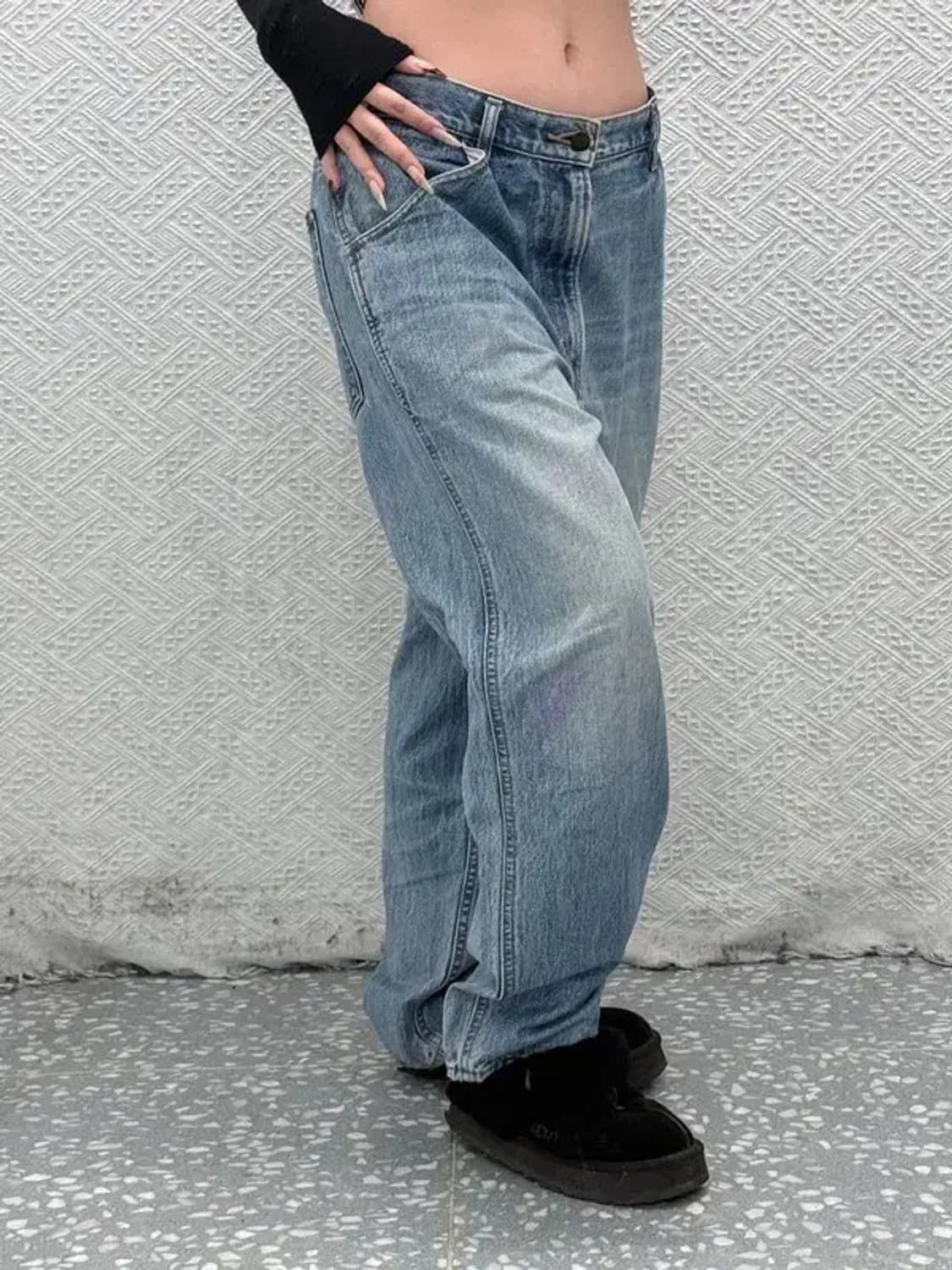 유니클로 U 빈티지 워싱 연청 데님팬츠 34인치 C08506 상품이미지2