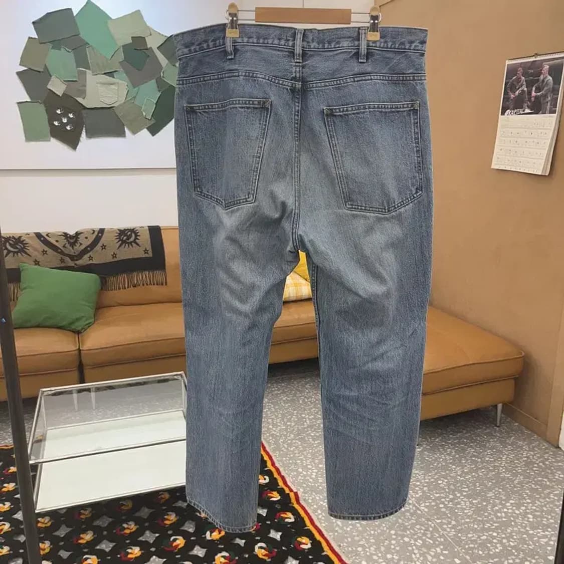 유니클로 U 빈티지 워싱 연청 데님팬츠 34인치 C08506 상품이미지4