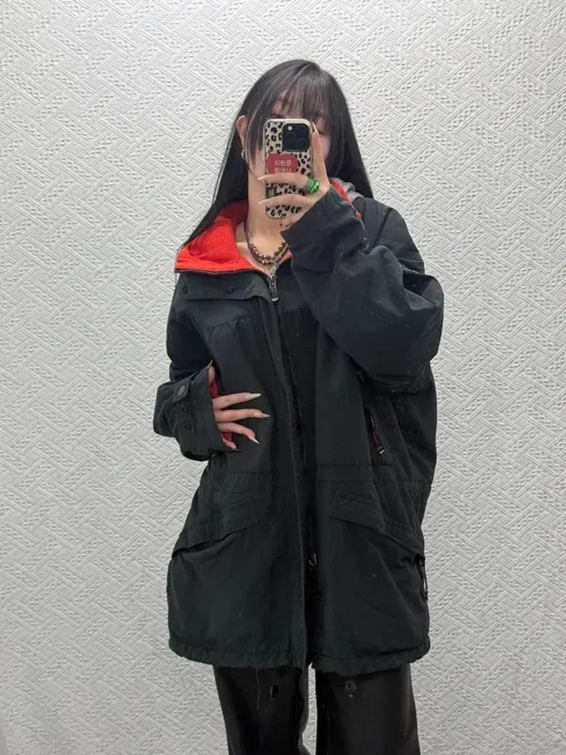 노티카 올드스쿨 캐주얼 오버핏 기모 후드 자켓 L C08488 상품이미지2