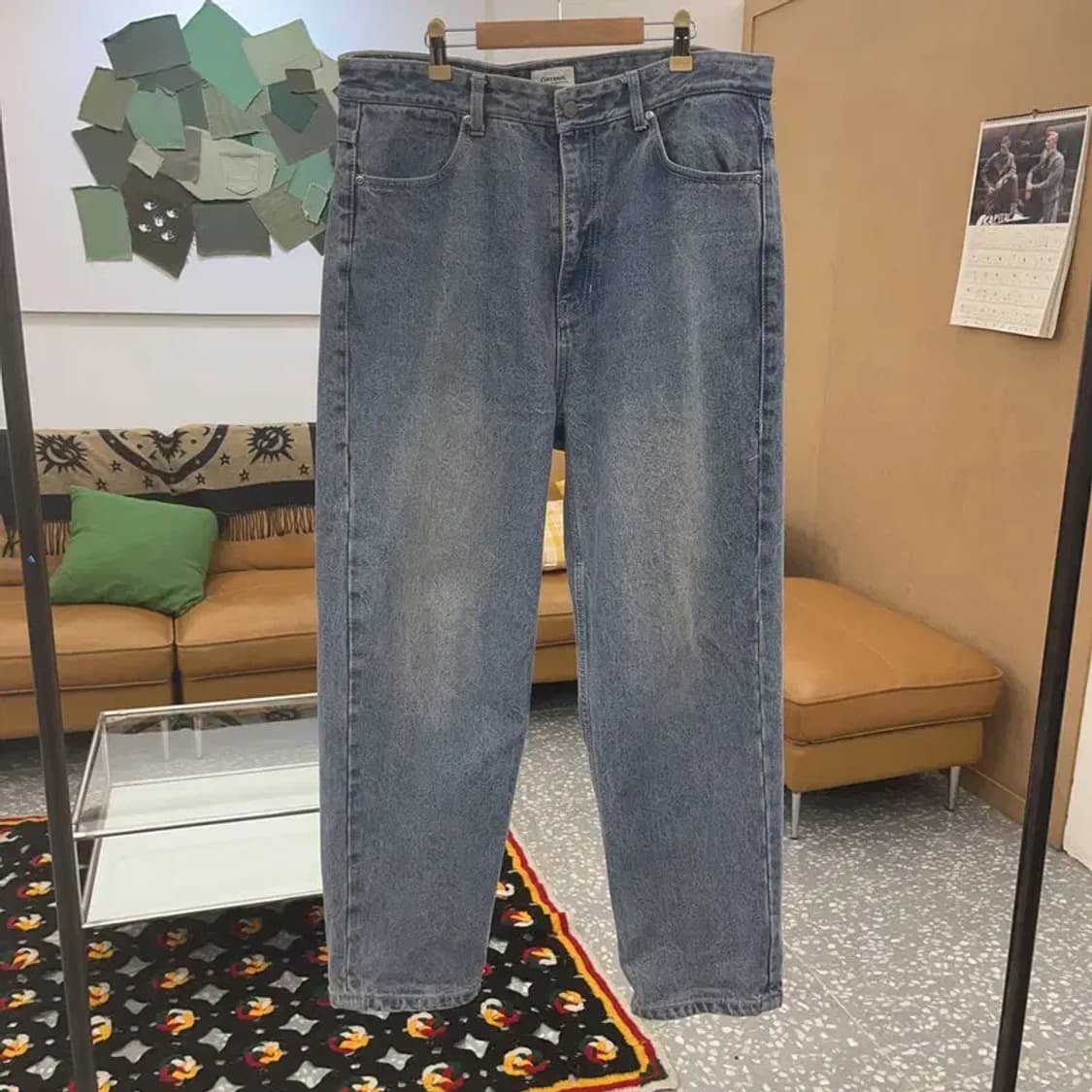 커버낫 모던 빈티지 캐주얼 와이드 연청 데님팬츠 XL C08508 상품이미지3