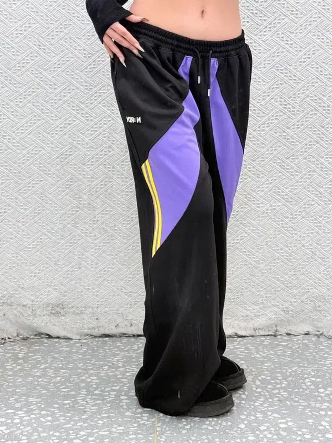 널디 키치 유니크 블랙퍼플 져지 트랙팬츠 M C08509 상품이미지2
