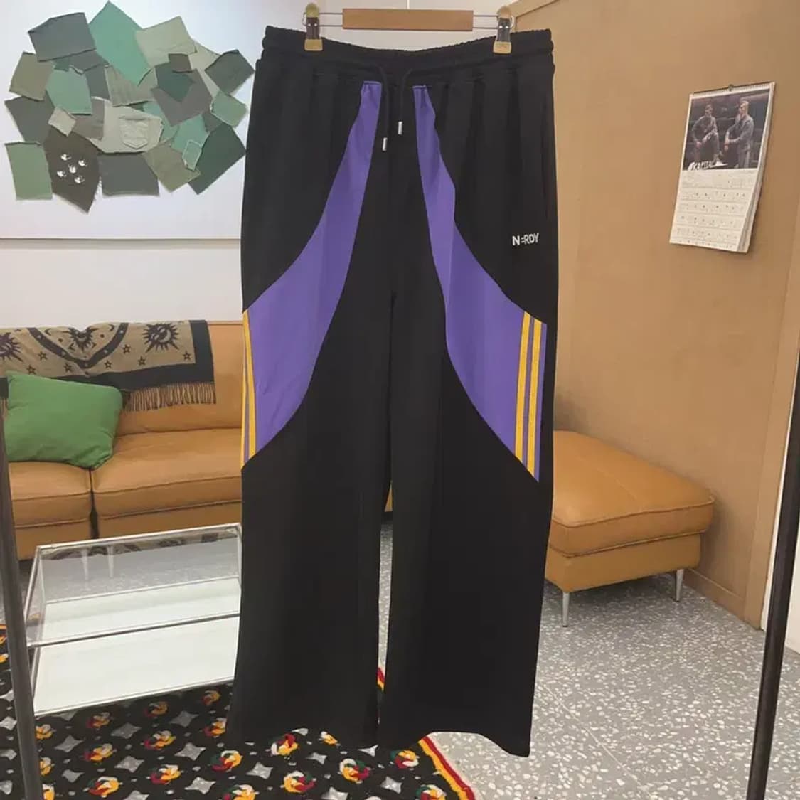 널디 키치 유니크 블랙퍼플 져지 트랙팬츠 M C08509 상품이미지3