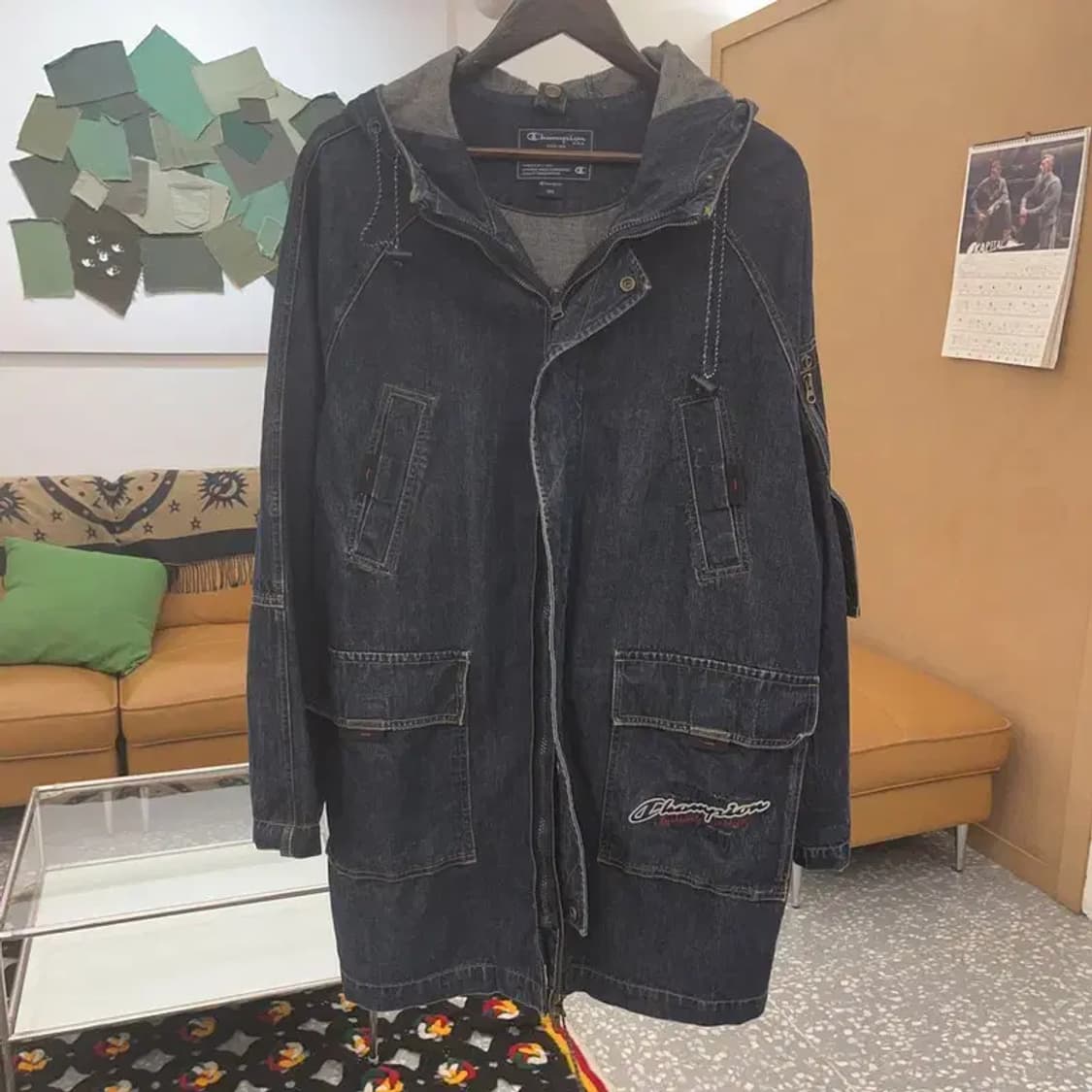 챔피언 올드스쿨 캐주얼 빈티지 미디 데님 자켓 100 C08500 상품이미지3
