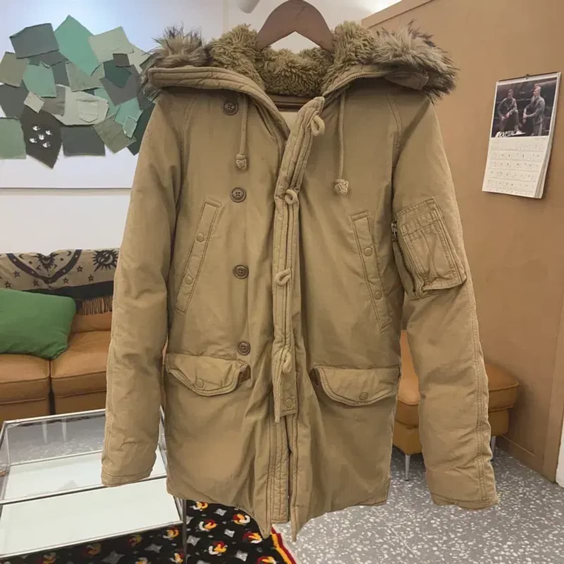 데님 앤 서플라이 빈티지 멀티포켓 워크 털모자 패딩 XS C08494 상품이미지3