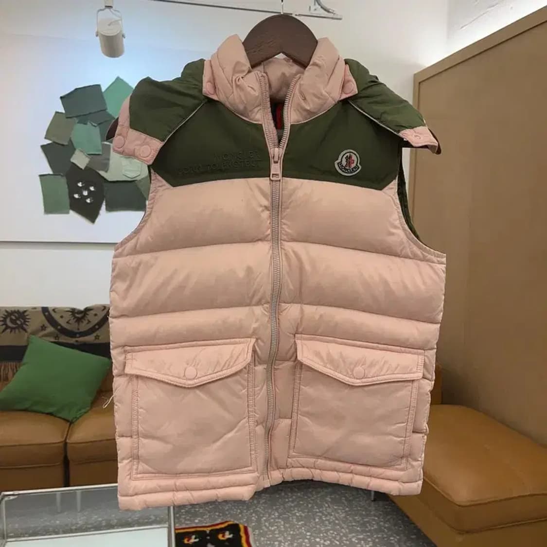 몽클레어 레트로 00's 딸기우유 말차 구스다운 패딩 조끼 C08518 상품이미지3