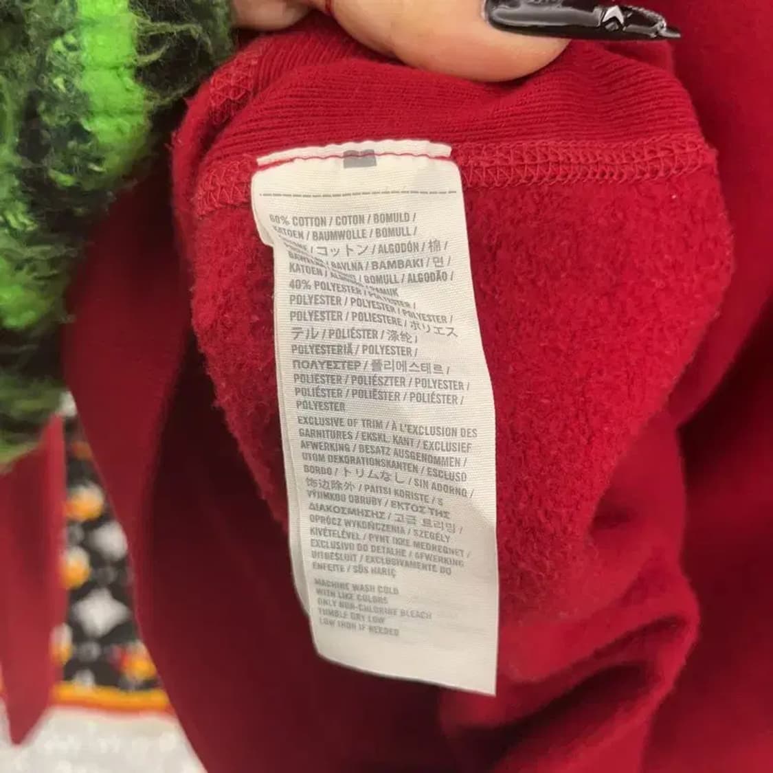 아베크롬비 Y2K 00's 딥레드 슬림핏 약기모 후드티 L C08536 상품이미지6