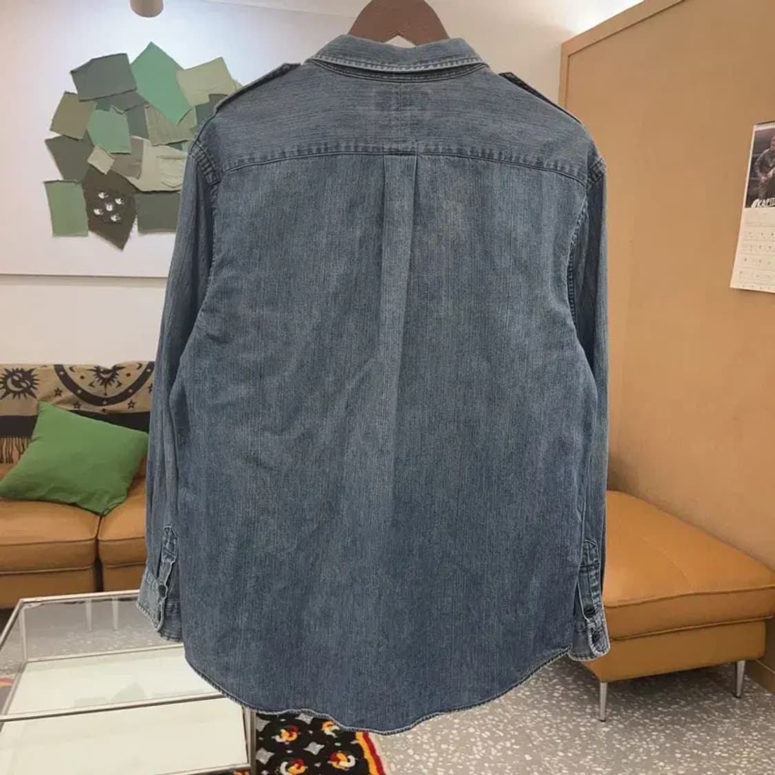 폴로 랄프로렌 빈티지 워싱 워크 데님 셔츠 XL C08520 상품이미지4