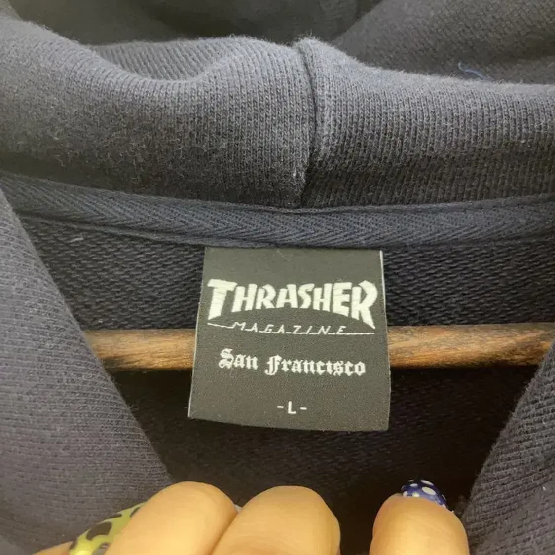 트레셔 올드스쿨 스트릿힙합 불꽃로고 후드티 L C08534 상품이미지5