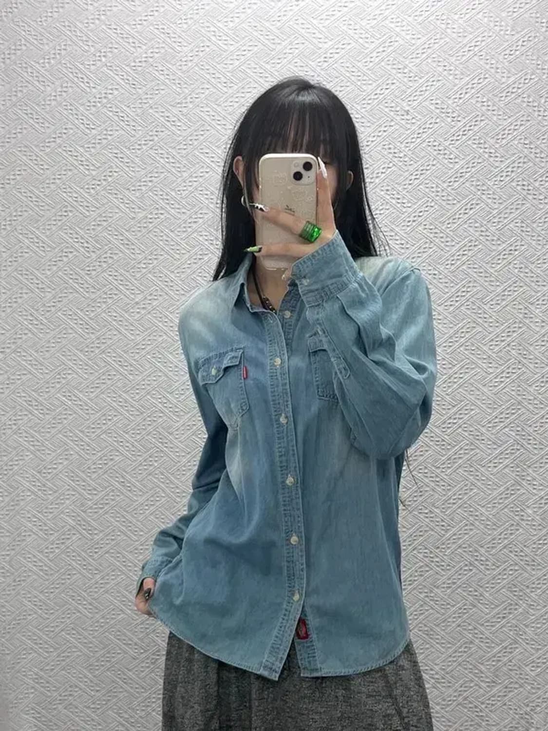 디키즈 웨스턴 빈티지무드 워싱 데님 셔츠 L C08538 상품이미지1