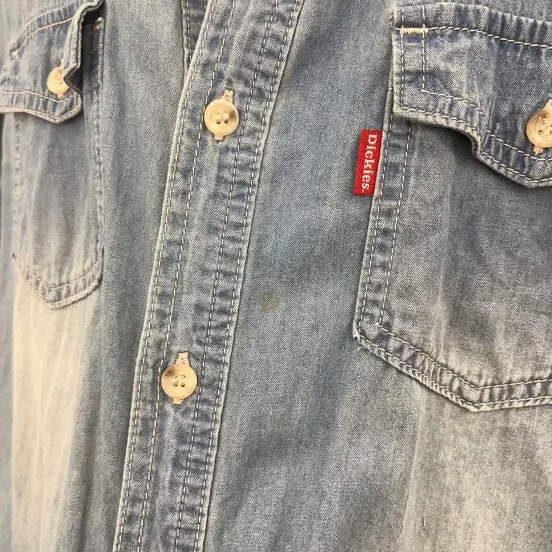 디키즈 웨스턴 빈티지무드 워싱 데님 셔츠 L C08538 상품이미지7