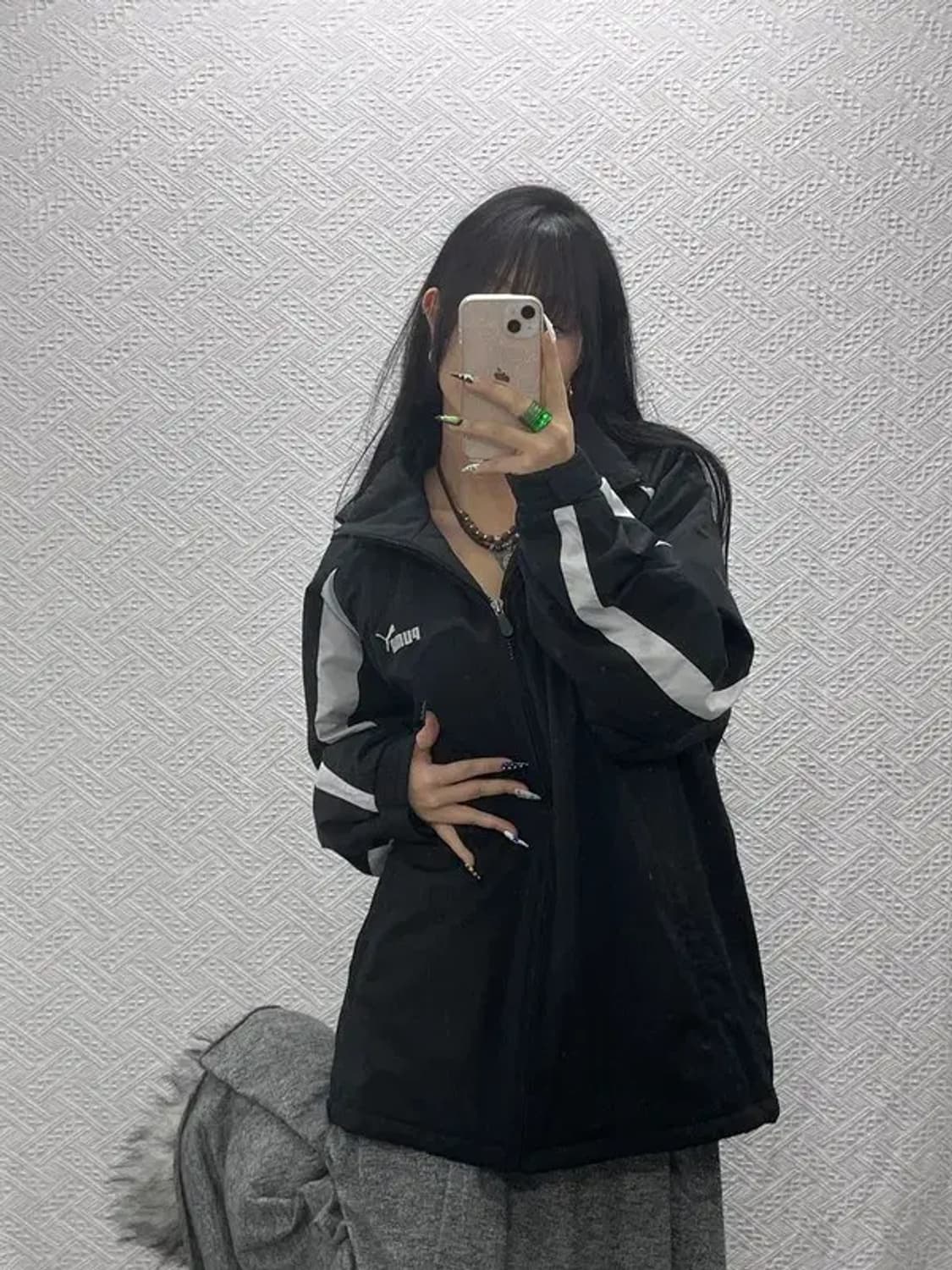 푸마 올드스쿨 레트로 슬리브배색 바람막이 자켓 L C08531 상품이미지1