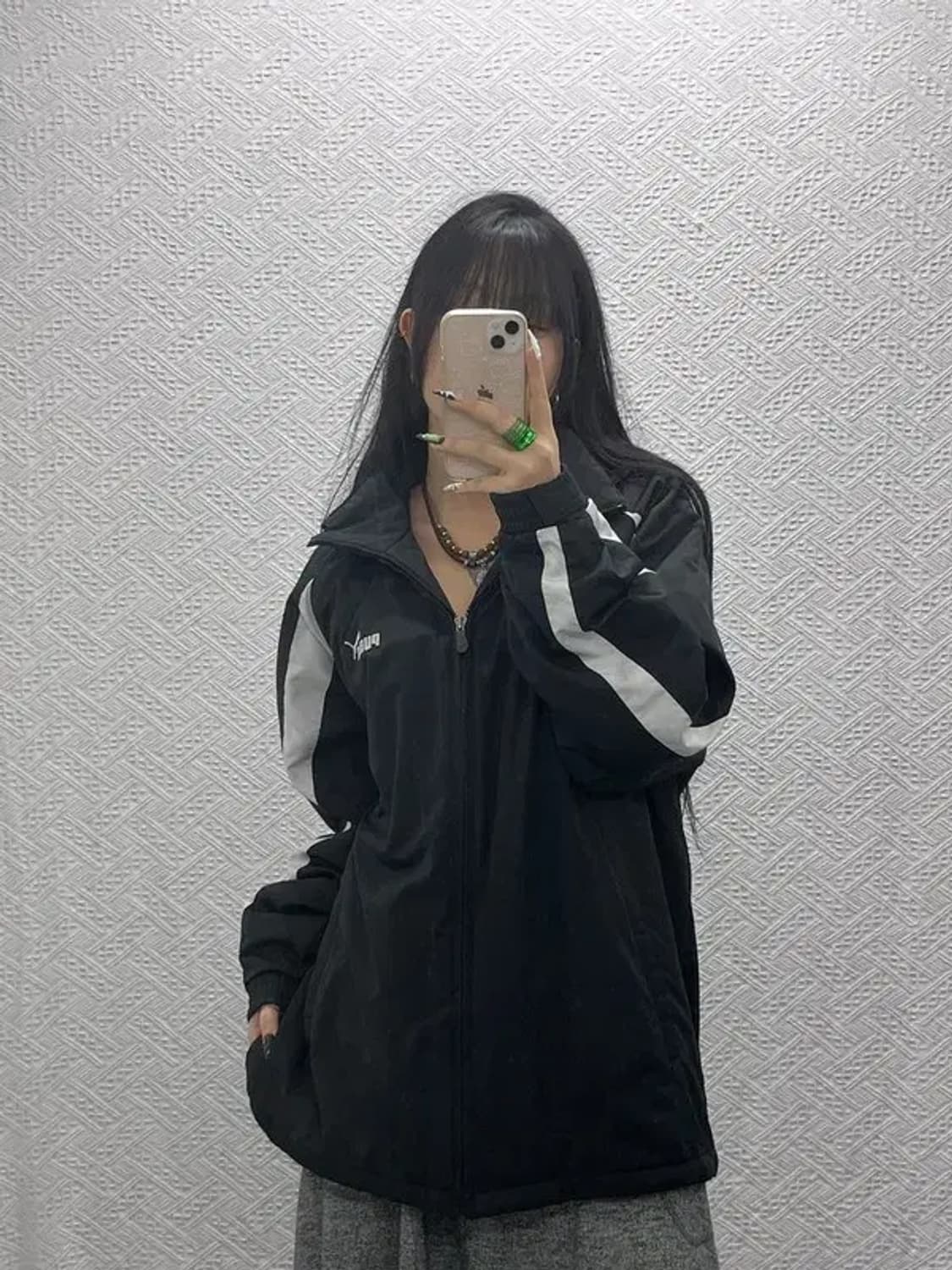 푸마 올드스쿨 레트로 슬리브배색 바람막이 자켓 L C08531 상품이미지2